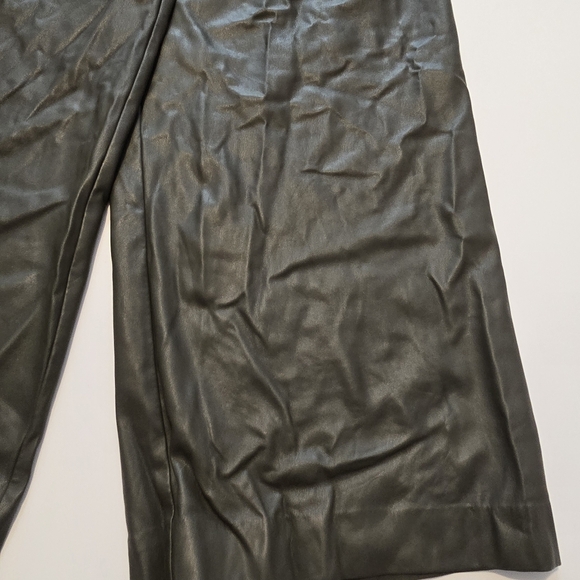 Saunders Olive Faux Leather Pants In  Green faux leather Size 8 - Picture 8 of 13